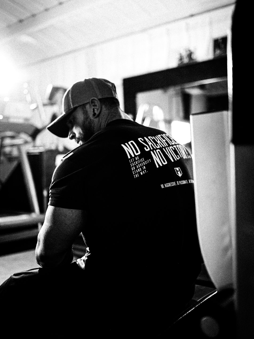 Bodybuilder wearing the Victory Tee Workout T-Shirt#color_black