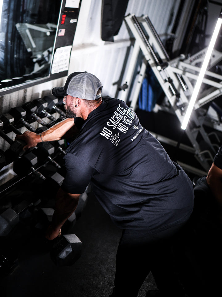 Bodybuilder wearing the Victory Tee Workout T-Shirt#color_black