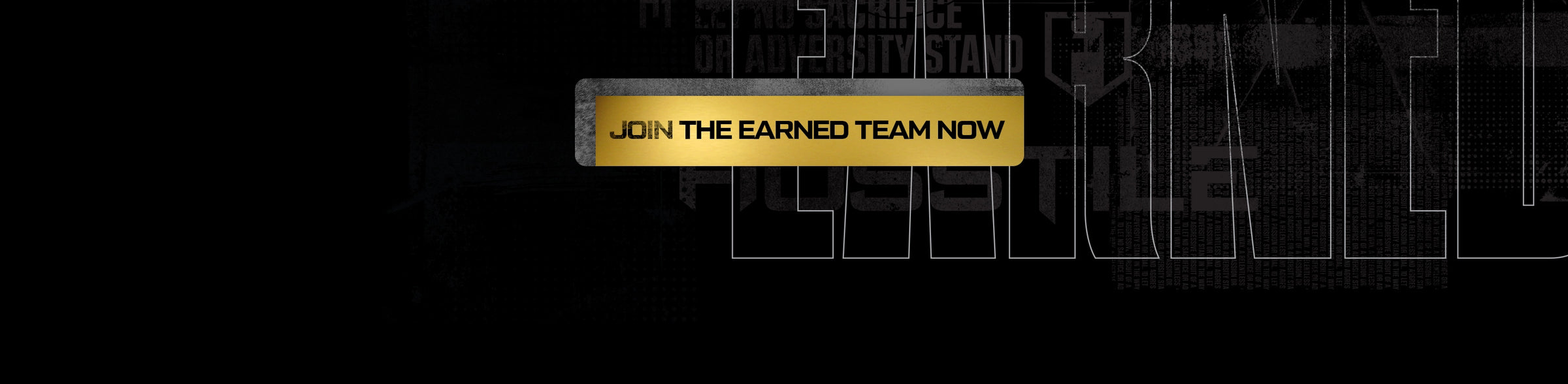 Call to action button 'Join the Earned Team Now' on a black background with a brand logo.