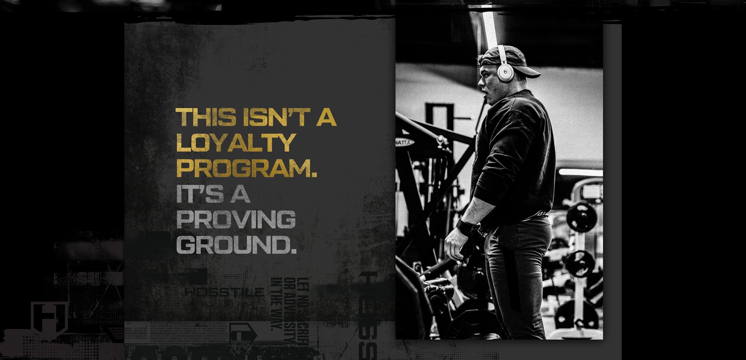 Person with headphones in a studio setting with motivational quote on screen