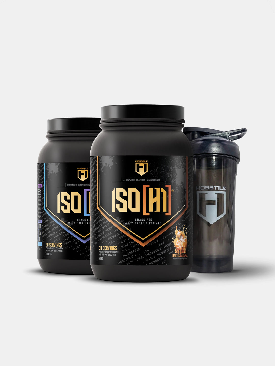 Iso[H1] Whey Protein Isolate Powder Bundle with Shaker Cup on white background