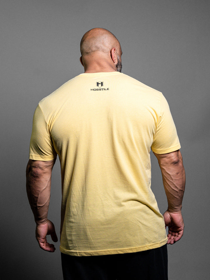 Discipline Shield Workout T-Shirt Yellow - Model Bodybuilder Fouad Abiad#color_yellow