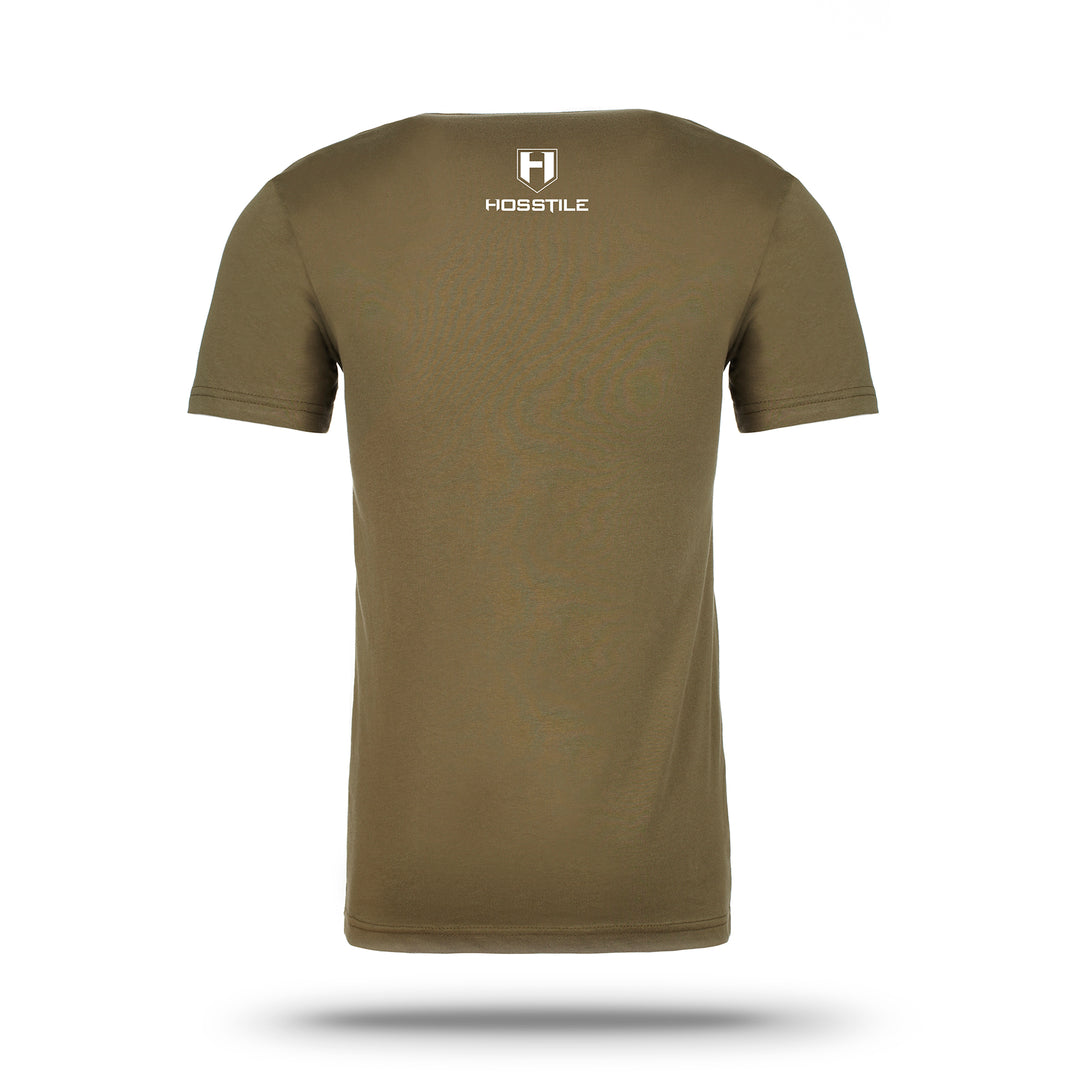 Discipline Shield Workout Tee - Military Green - Back#color_military-green