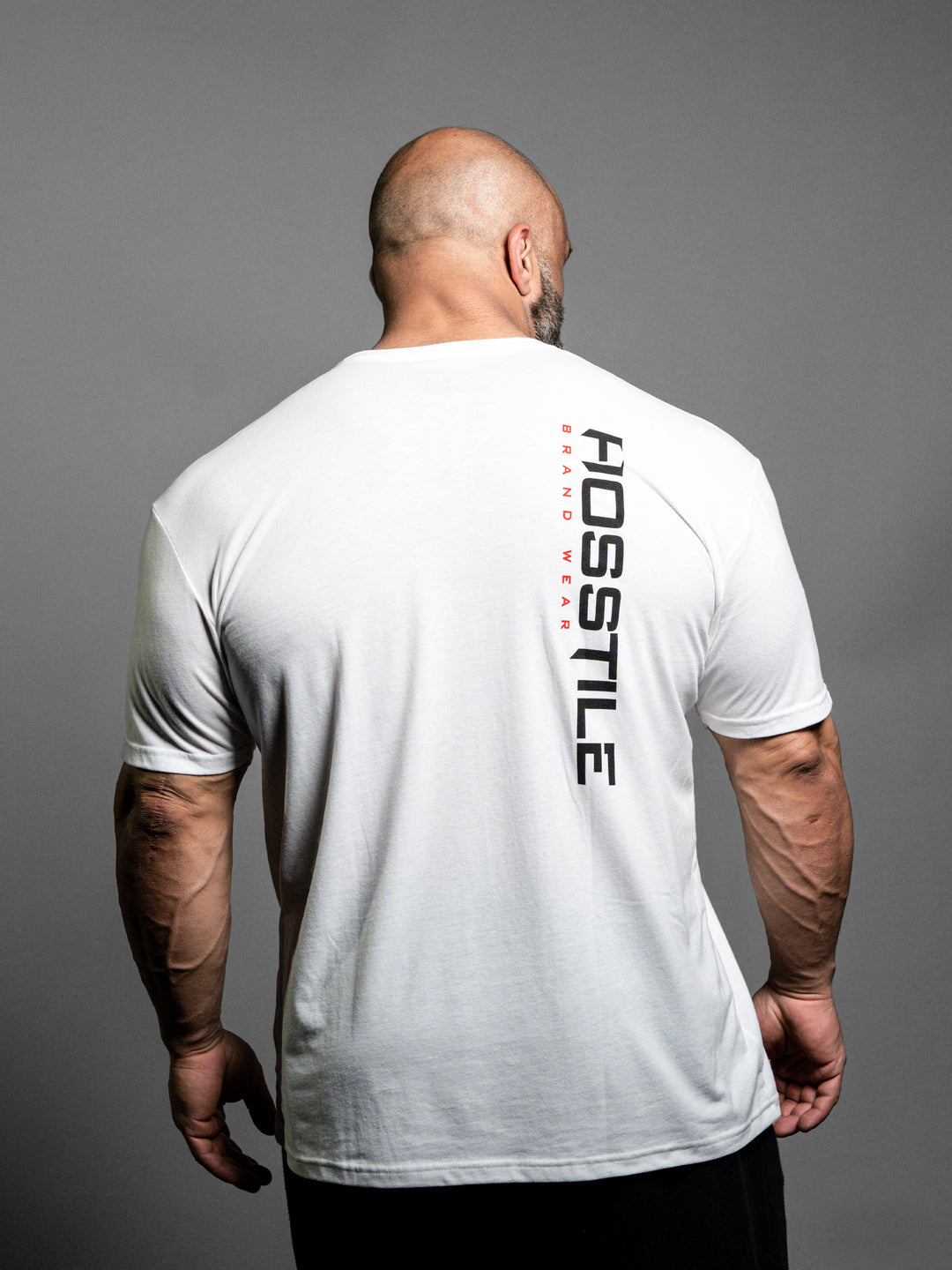 OG Hosstile Sacrifice T-Shirt White - Model Bodybuilder Fouad Abiad#color_white