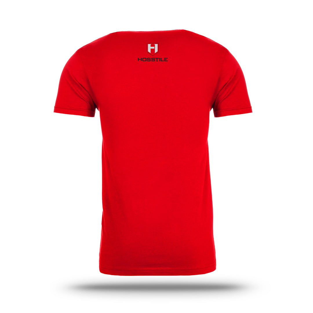 Red Hosstile Shield T-Shirt Back#color_red