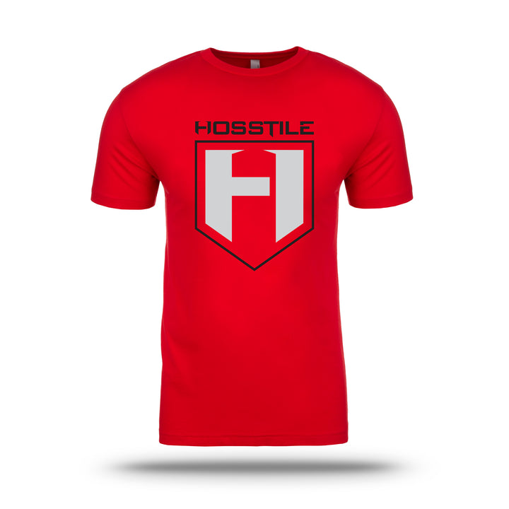 Red Hosstile Shield T-Shirt Front#color_red